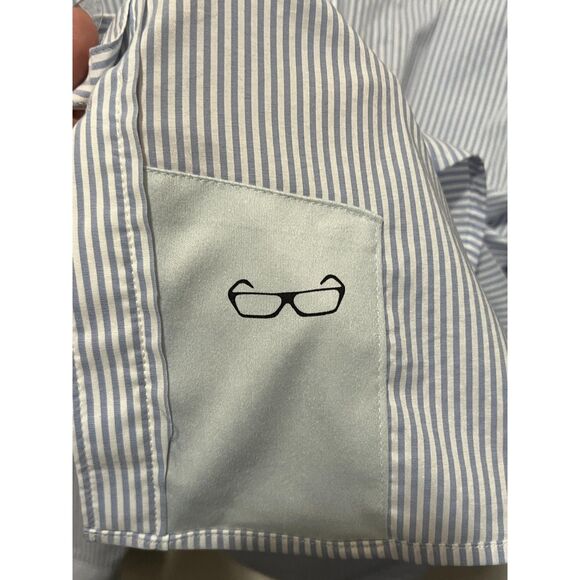 Ariat Tek Striped Button Up Collared Shirt Mens XXL Light Blue White - Picture 8 of 10